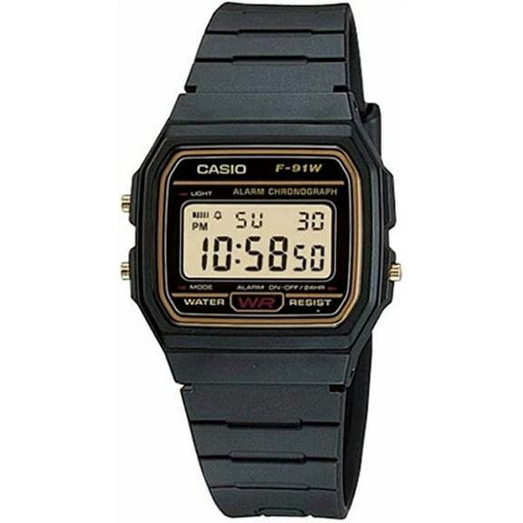 Casio F-91WG-9 Men's Digital Dial Black Strap Chronograph Watch