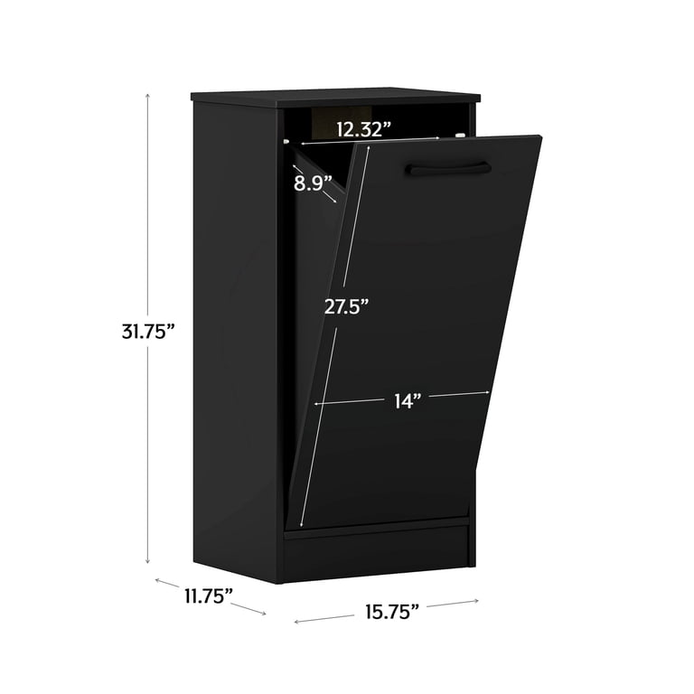 Tilt-Out Laundry Hamper Cabinet, Black, 31.75 in H photo 8