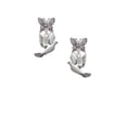 thumbnail image 2 of Delight Jewelry Silvertone Dove Silvertone Antiqued Butterfly Post Earrings, 2 of 4