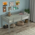thumbnail image 2 of Costway Twin Low Loft Bunk Junior Bed Bedroom Wooden Guard Rail Ladder Grey, 2 of 11