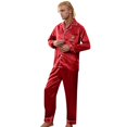 thumbnail image 1 of Fvwitlyh Pyjama pour Couples en Soie et Matériau Coolmax pour une Vie Décontractée à la Maison Rouge, TG, 1 of 5