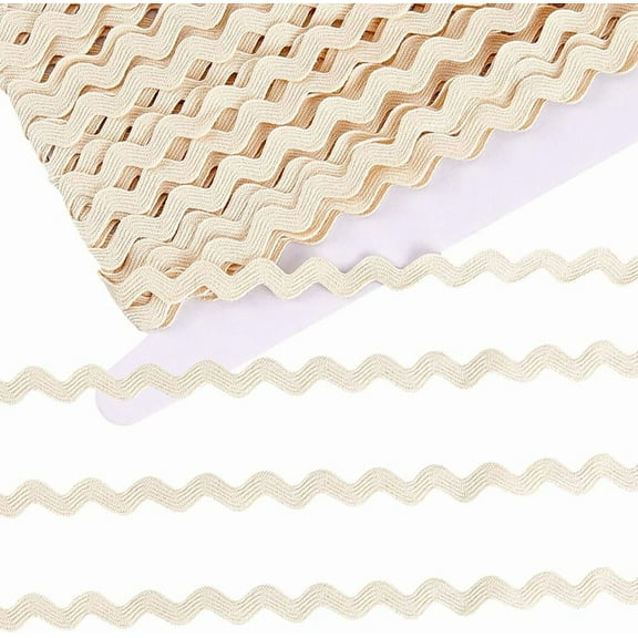 16.5 Yards Cotton Rick Rack RIC Rac Trim for Sewing 3/8 inch Rickrack Lace Wave Ribbon Floral White Zig Zag Wave Bending Fringe Lace Trim S Shaped Woven Fabric for DIY Crafts
