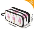 thumbnail image 4 of FORMRS Pencil Case with 3 Compartments Zipper Pouch, Elementary School Level and up, Pink Cartoon Ice Cream, 4 of 8