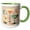Green/White, variant on 3drose, Geometric Patterns Accent a Mid-century Spaghetti and Meatball Scene, 11oz Magic Transforming Mug