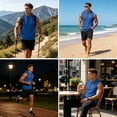 thumbnail image 7 of Mens Tank Tops Plus Size Casual Sleeveless Summer t-Shirt Lightweight Comfy Cut Off Gym Workout Hooded Muscle Tees, XL, 7 of 7