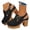 Black, variant on Women's Closed Toe Chunky Heel Sandals Slip on Platform Slingback Pumps Buckles Dressy Summer Casual Hollow out Wedge Slide Sandal Beige Size 7