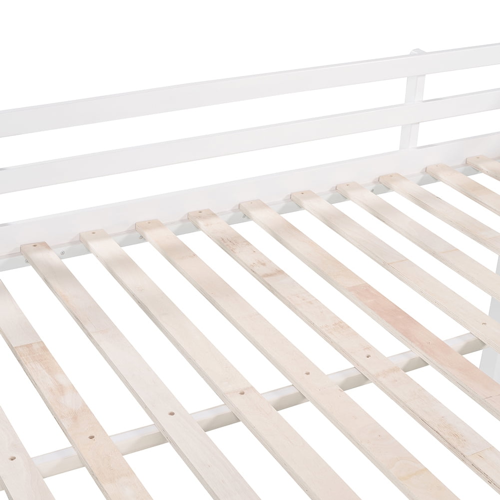 Kepooman Kids Loft Bed, Multifunctional Wood Bed with Slide, Ladder, and Chalkboard, Full Size, White Kepooman Kids Loft Bed, Multifunctional Wood Bed with Slide, Ladder, and Chalkboard, Full Size, White