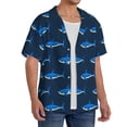 thumbnail image 2 of Fotbe Cute Shark Camisa Estampada de Manga Corta para Hombre, Casual de Verano, Estilo Playero, Sin Arrugas-3X-Large, 2 of 5