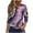Purple, variant on Shirts for Women under $5 3/4 Sleeve Round Neck Casual Print T-shirt Blouse Purple