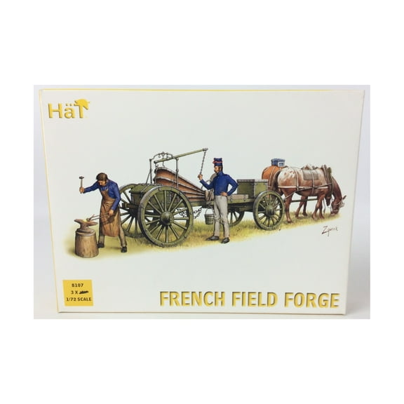 napoleonic french field forge (2 figures, 2 horses & wagon) 1/72 hat