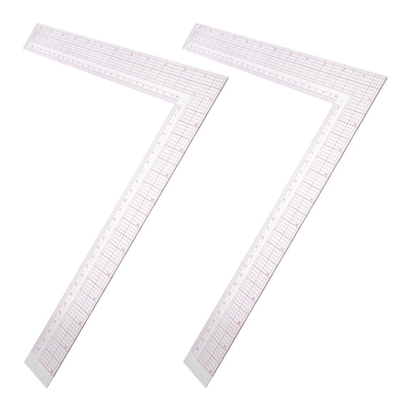 WRISTBIQUE 2-Pack Clear Right Angle Rulers for Tailoring, Accurate Fabric Cutting, Sewing, Quilting and Framing Tools