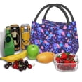 thumbnail image 3 of Disketp Skull daisy purple Insulated Bags, Insulated Cooler Bag Totes for Lunch Beach Camping, 3 of 6