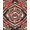 Red Black Cream, Pattern 10, variant on Design&I 8'x10' Washable Area Rug Checkered Grid Border Bold Track Loops Car Interlocking Stripes Playful for King Size Bedroom, Under Bed, Sleek Flatweave Pet Friendly