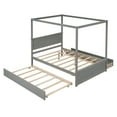 thumbnail image 6 of Harper & Bright Designs Full Size Canopy Bed Frame with Trundle and 2 Storage Drawers, Wood Full Platform Bed with Headboard, Gray, 6 of 9