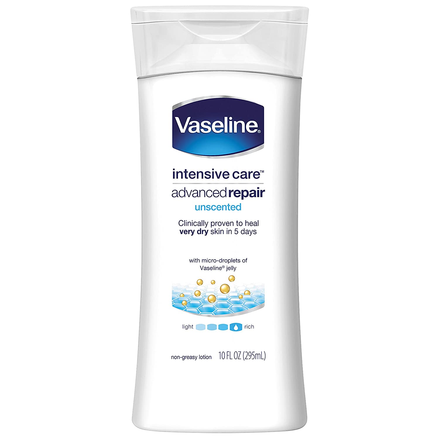 Vaseline Intensive Care Lotion Advanced Repair Unscented 10 oz
