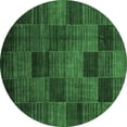 thumbnail image 1 of Ahgly Company Indoor Round Checkered Emerald Green Modern Area Rugs, 8' Round, 1 of 4