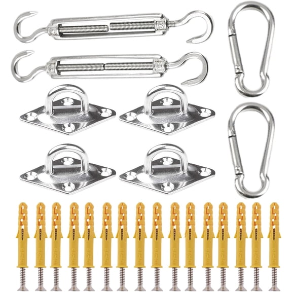 Shade Sail Hardware Kit, Shade Sail Hardware, Sail Hardware Replacement Kit, Repair Accessories, Installation Tools, High Performance Awning Attachment for Sun Shade