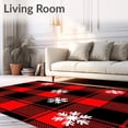thumbnail image 2 of ODIKA 4'x6' Machine Washable Non-Slip Area Rug, Buffalo Check Snowflake Interlocking Festive Plaid High Traffic Rug with Pad, Red, 651639, 2 of 8