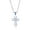 Brushed Cross - Blue Plated, variant on Men's Gold Plated Brushed Cross Necklace in Stainless Steel - Hypoallergenic Necklace for Men - Fine Religious Jewelry for Him - Unique Necklace for Communion & Confirmation