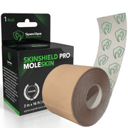 Stop Blisters. Athletic Moleskin for Blister Prevention - 48% More Than Leading Brand. Thin Mole Skin Tape, 408 sq in, 1 Count