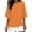 Orange Tops for Summer_a, variant on jtjvou Women's Going out Tops for Teen Solid Color Print Tops Summer Trendy Fashion Oversize Crewneck Blouse 3/4 Sleeve Pullover Lady Brown,L