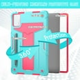 thumbnail image 5 of SaniMore Case for Lenovo Tab M11, Shockproof Silicone Backplane Rugged PCRotating Stand Pen Holder Anti-drop Heavy Duty Protective Cover for Lenovo Tab M11, Mint+Rose, 5 of 5