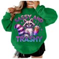 thumbnail image 1 of WEAIXIMIUNG Womens Sweatshirt Zip Up Pattern Funny Bohemian Cute Stay Garbage Oversized Hoodless Hoodie, 1 of 4