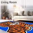 thumbnail image 2 of ODIKA 3'x5' Machine Washable Non-Slip Area Rug, Wild Jungle Cat Graphic with Spotted and Animated Face Detailing High Traffic Rug with Pad, Orange, 729060, 2 of 8