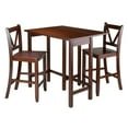 thumbnail image 4 of Winsome Wood Lynnwood 3-Pc Set, Drop Leaf Table & 2 V-Back Counter Stools, Walnut Finish, 4 of 4