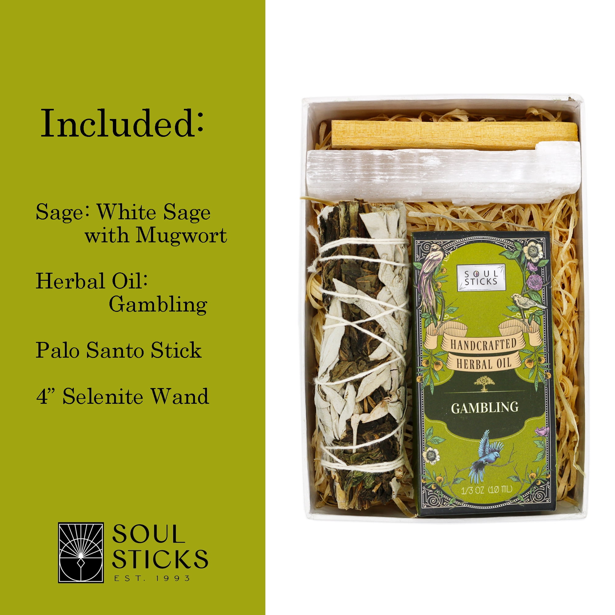 Soul Sticks Floral Sage Smudge Kit Reds Gift Set with 2 Floral White Sage  Smudge Sticks, Smudge Shell, Palo Santo Stick, 4 Selenite Wand and  Sweetgrass 