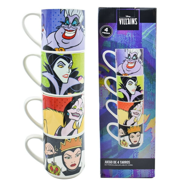 Juego de 4 tazas apilables de porcelana Ambient 21 Villanas de Disney 330 ml