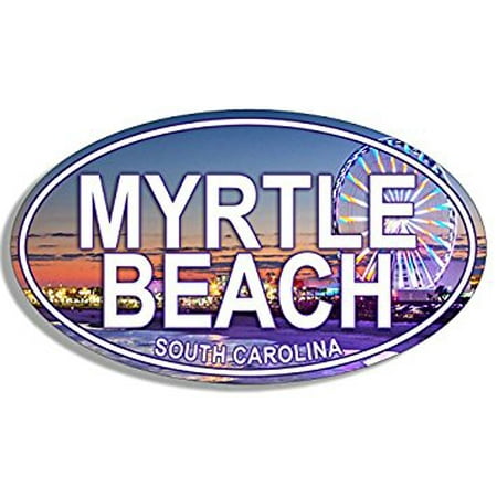 OVAL Myrtle Beach Sticker Decal (south carolina east coast) 3 x 5 inch