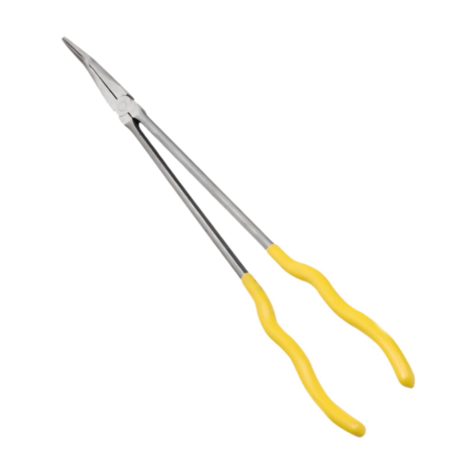 Long Pin Reach Pliers Needle Nose Industrial Strength High Carbon Steel for Automotive and Electrician Tasks