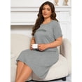 thumbnail image 4 of FEREMO Nightgowns for Women Plus Size Print Short Sleeve Sleepwear with Pockets, 4 of 5