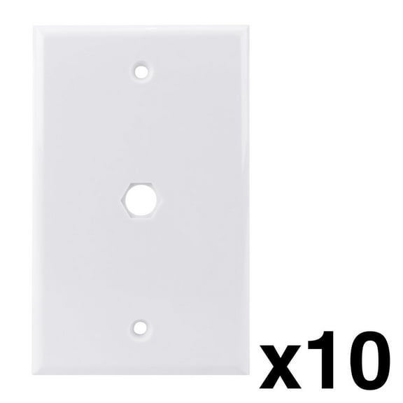 Construct Pro Standard Wall Plate with .4-inch Opening (White, 10-Pack)