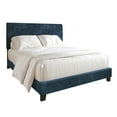 thumbnail image 3 of Castle Place Chic Corduroy Velvet Upholstered Full Bed, Navy Blue, 3 of 6