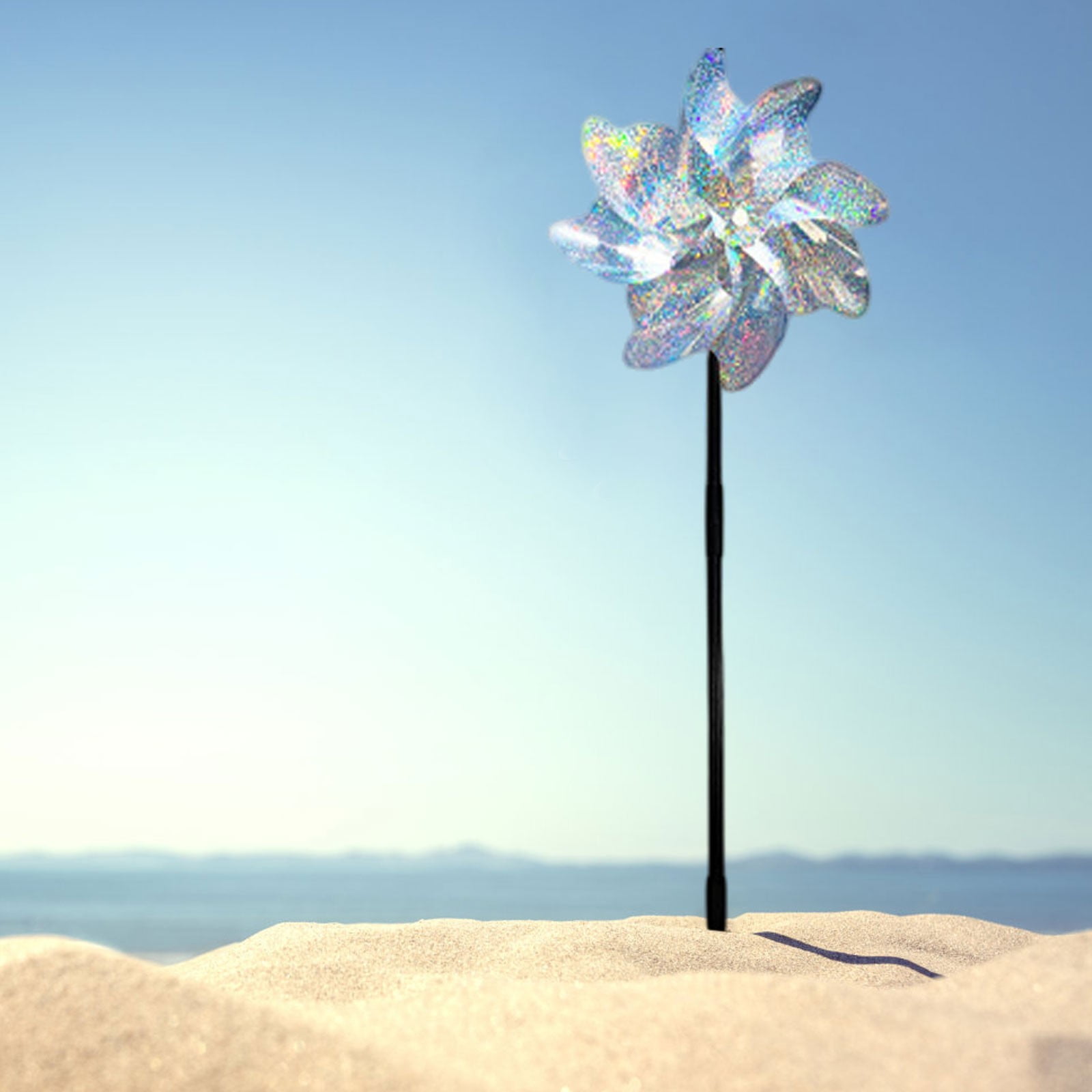 Reflective Holographic Bird Pinwheels Bird Windmill 10 Inch Holographic Spinner for Bird Yard Garden Outdoor 10 Pack