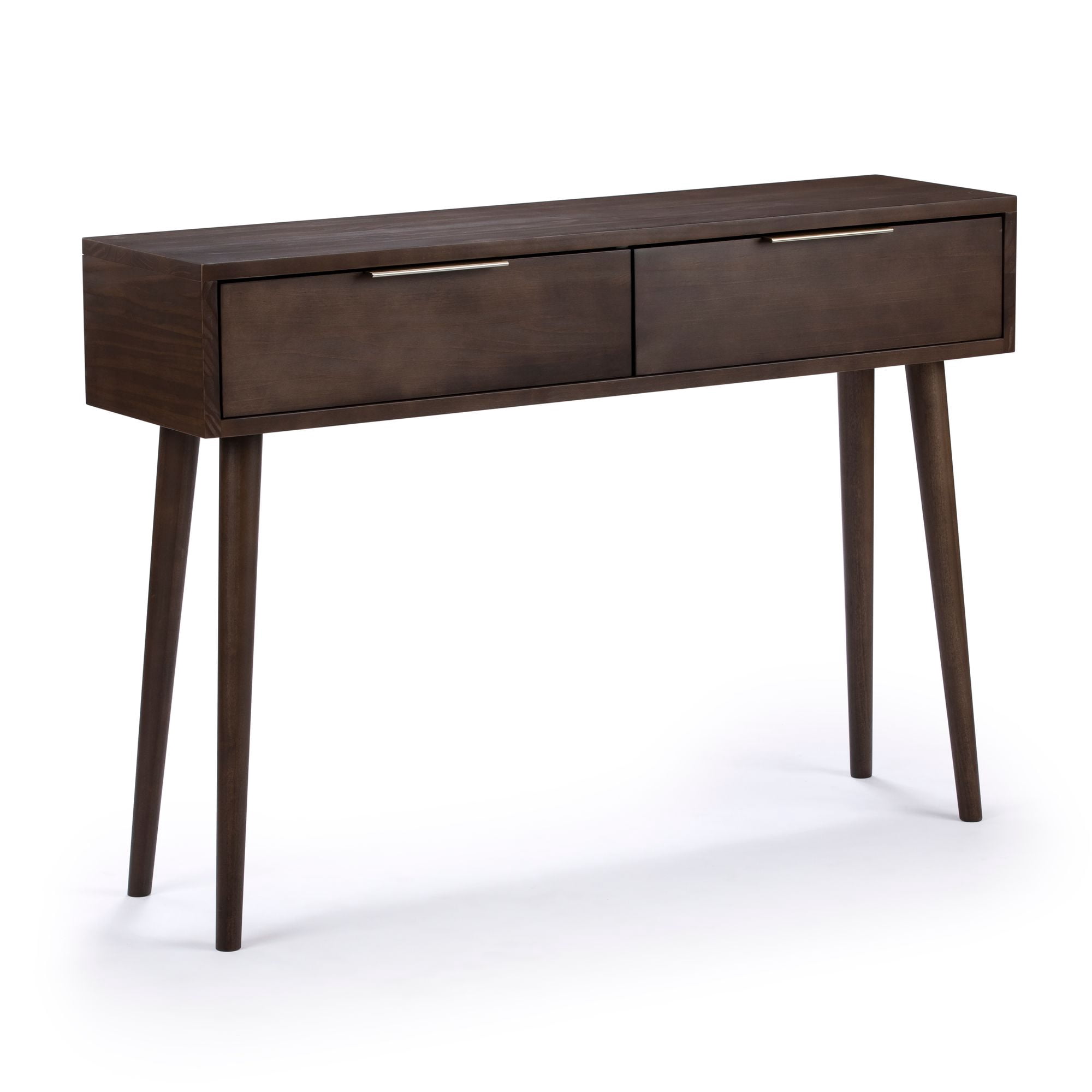 Plank+Beam 46" Mid Century Modern Console Table with Storage Shelves, Entryway Table with Storage, Foyer Tables for Entryway, Console Table, Walnut