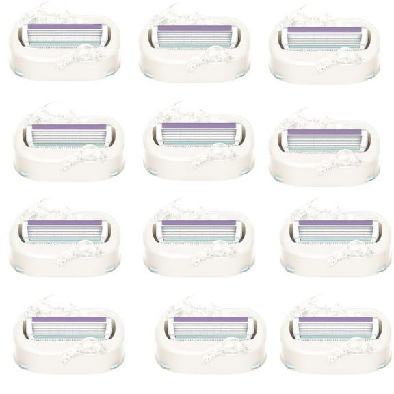 Schick Intuition 4-Blade Sensitive Care Women's Razor Cartridge Refills, 12 Ct, Lather & Shave in One Step, With Aloe & Vitamin E