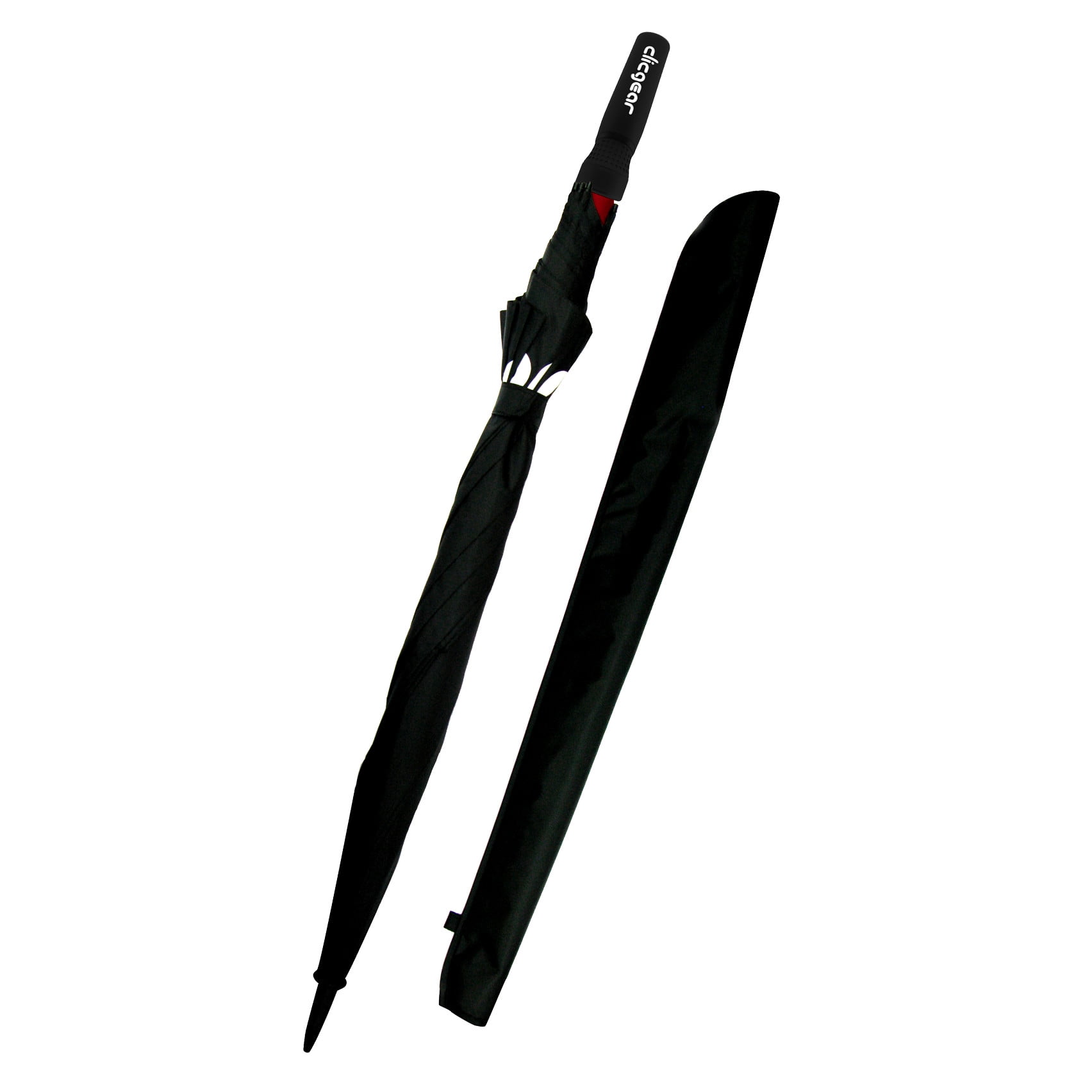 Clicgear Double-Canopy 68” Wind Resistant Umbrella for Sun and Rain (Black)