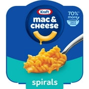Kraft Spirals Original Mac N Cheese Macaroni and Cheese Cups Easy Microwavable Big Bowl Dinner, 3.5 oz Tray