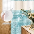 thumbnail image 3 of No Hook Shower Curtain, Turquoise Coastal Shower Curtains for Bathroom with See Through Top Window, Nautical Starfish Coral Jellyfish Shell Sea Waterproof & Washable Bath Curtain Narrow 54"x78", 3 of 9