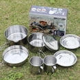 thumbnail image 3 of KALLORY 8Pcs Stainless Steel Cooking Utensils Set Portable for Barbecue and Climbing, 3 of 8