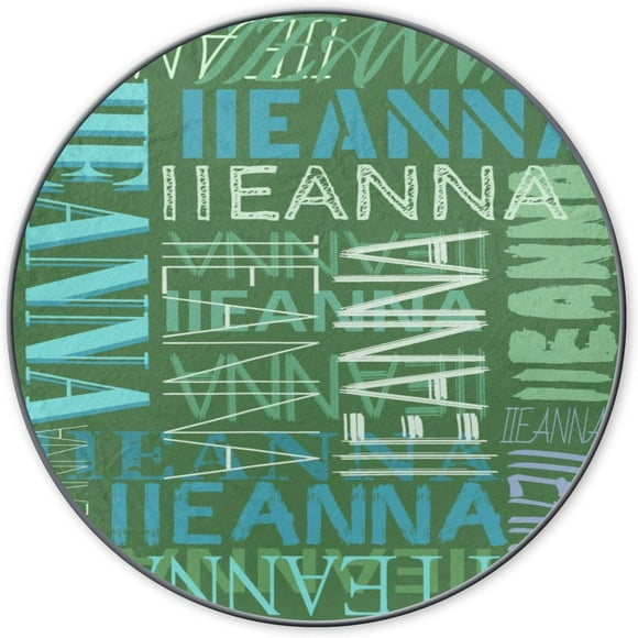 Custom Round Rug with Name - Personalized Name Round Rugs for Boys Girls Room Bedroom - Super Soft Faux Rabbit Fur Circular Rugs