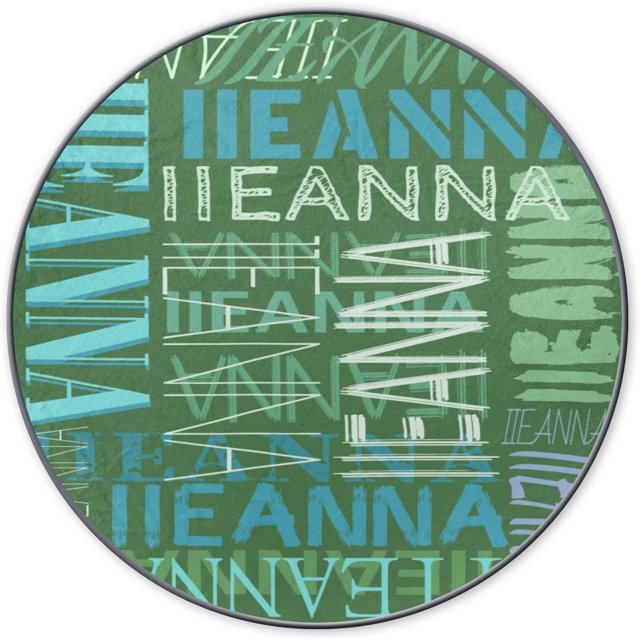 Custom Round Rug with Name - Personalized Name Round Rugs for Boys Girls Room Bedroom - Super Soft Faux Rabbit Fur Circular Rugs