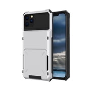 iPhone 12 Mini Case, Mantto Wallet Cover 5 Credit Card Slots Holder Flip Hidden Hard Rugged Dual Layer PC & TPU 2 in 1 Protection Hybrid Tough Back Armor Phone Skin For Apple iPhone 12 Mini, White