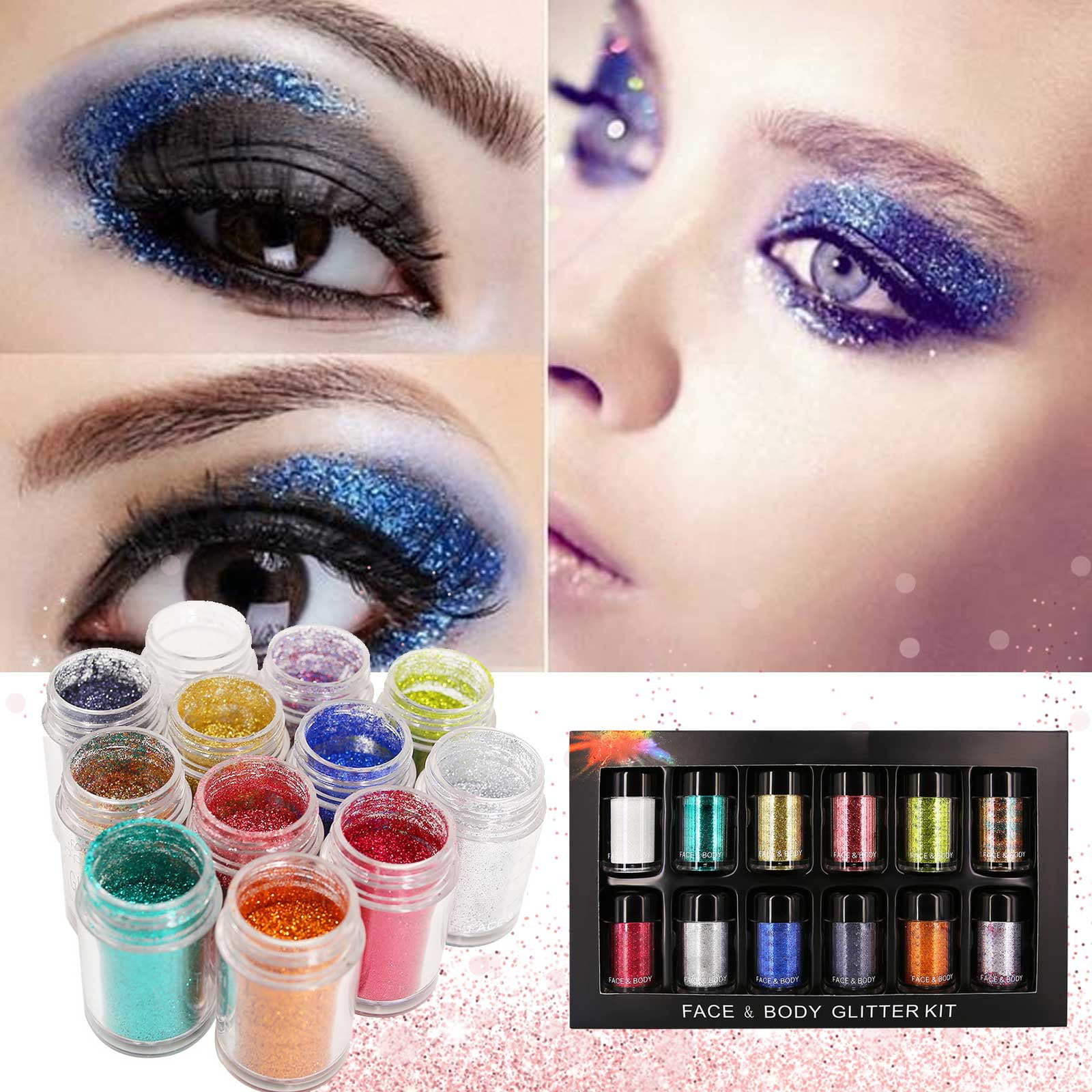 Matte (NO SPARKLE) Cosmetic Grade Glitter Powder Kit (6PK) Safe for Skin!-  Beautiful Shine, Vibrant Color, Opaque, Loose Glitter Perfect for Body  Tattoos, Makeup, Lips, & Nail Art (10 Gram Jars) 