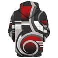 thumbnail image 3 of Men's Hoodie Loose Fit Running Sweatshirt for Men Long Sleeve Drawstring Hood Kangaroo Pocket Red 2XL, 3 of 3