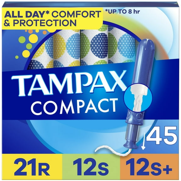 Tampax Compact Pearl Tampons Multipack, Unscented, 45 Count