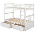 thumbnail image 6 of Euroco Twin Wood Bunk Bed with Drawers for Bedroom, White, 6 of 14